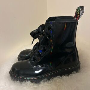 Dr. Martens Black Patent Combat Boots